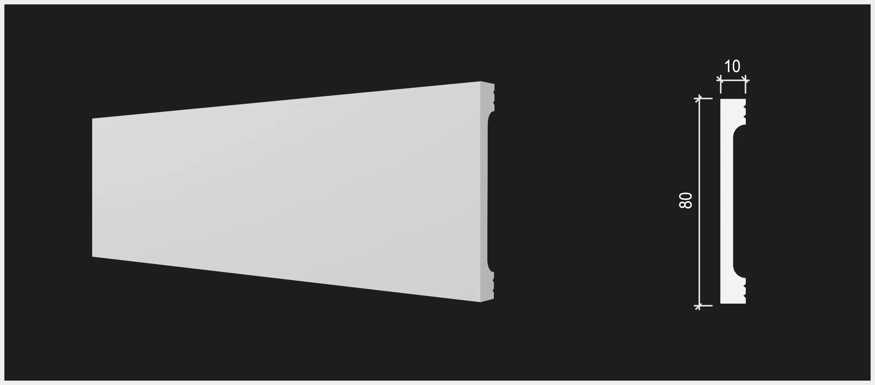 Плинтус под покраску Decor-Dizayn Грани DD738/N 2400×80×10
