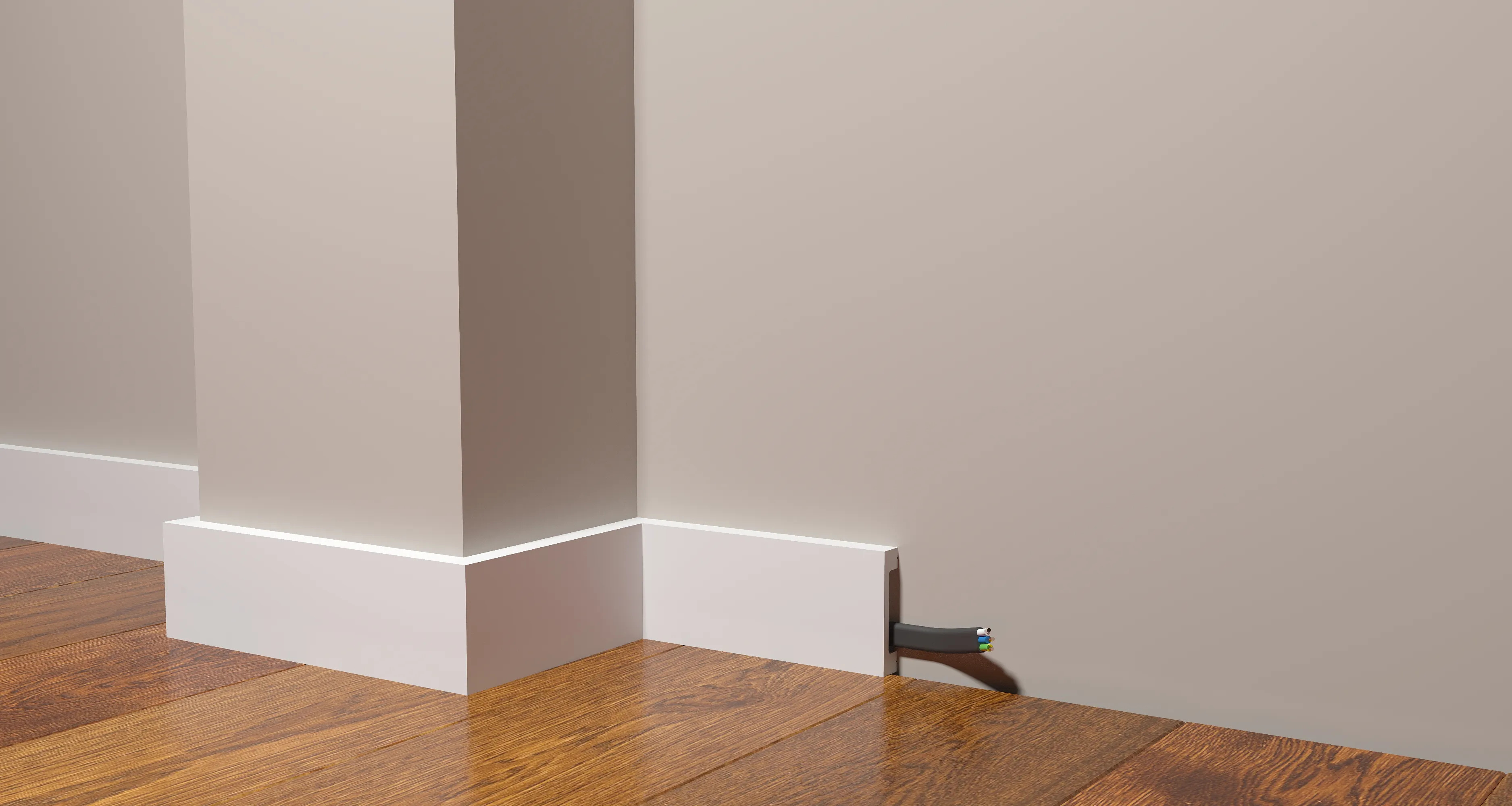 Плинтус под покраску Decor-Dizayn Грани DD718 2000×60×13 фото в интерьере