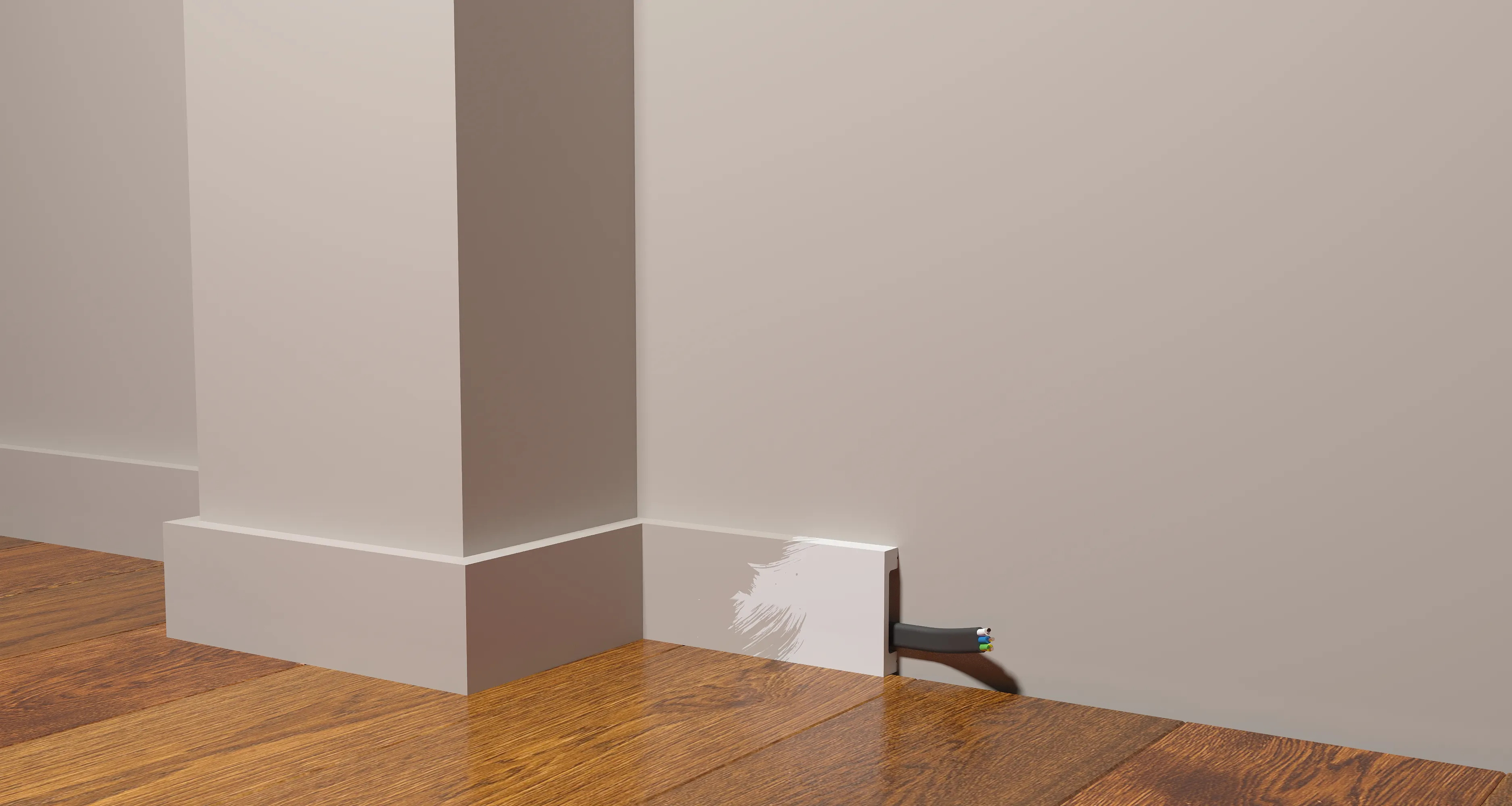 Плинтус под покраску Decor-Dizayn Грани DD718 2000×60×13 фото в интерьере
