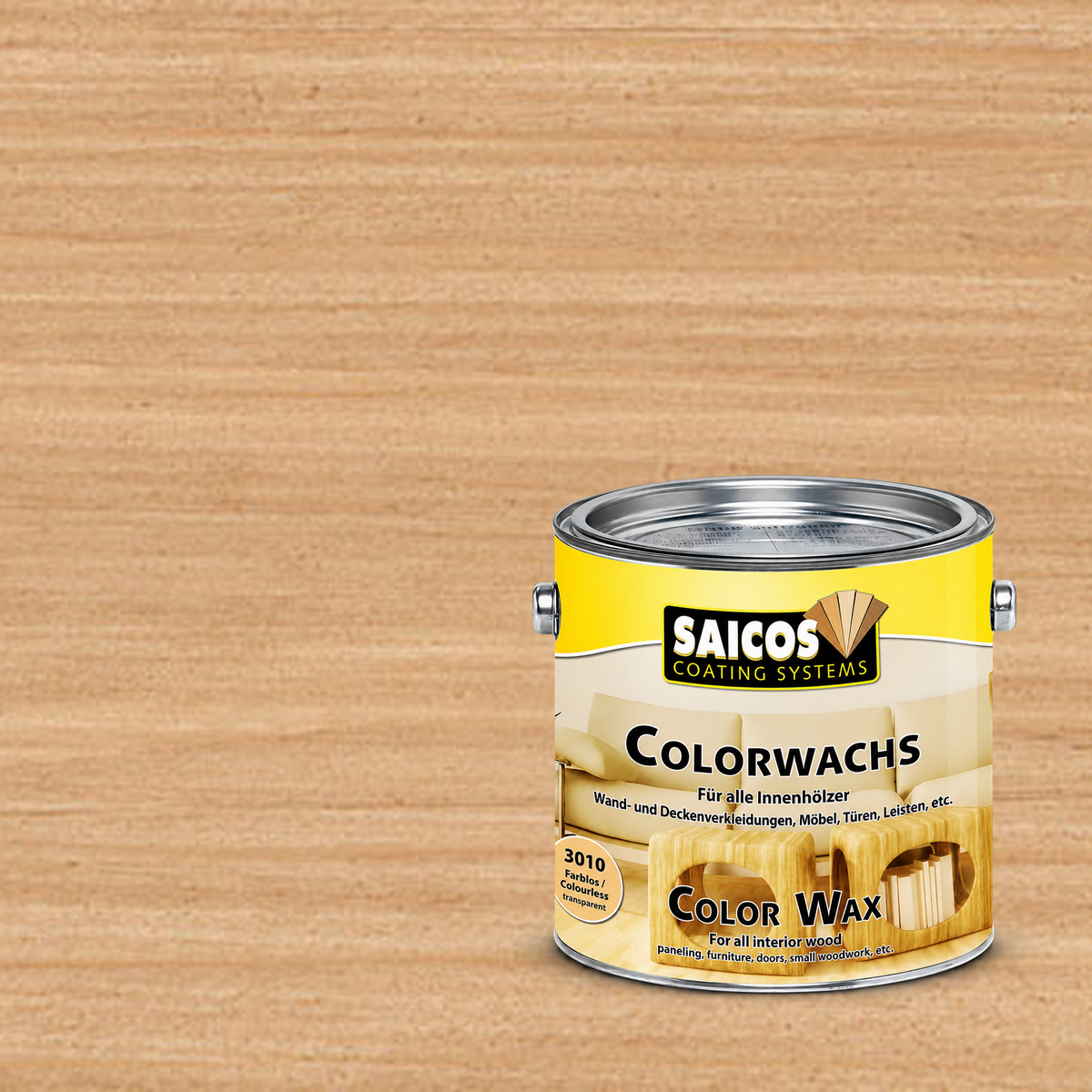 Воск для дерева Saicos Colorwachs Classic цвет 3022 Каштан 0,75 л