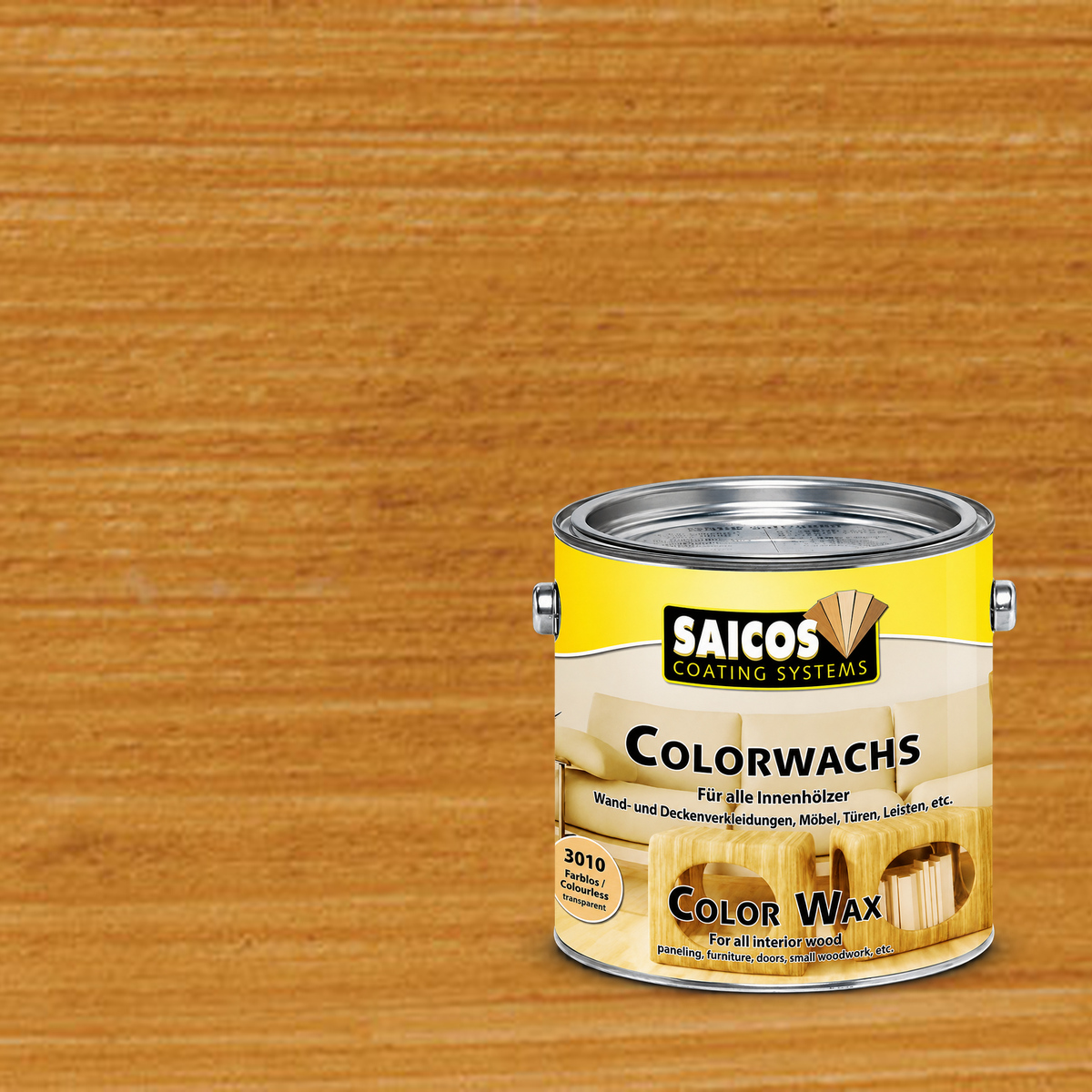Воск для дерева Saicos Colorwachs Classic цвет 3028 Тик 0,125 л