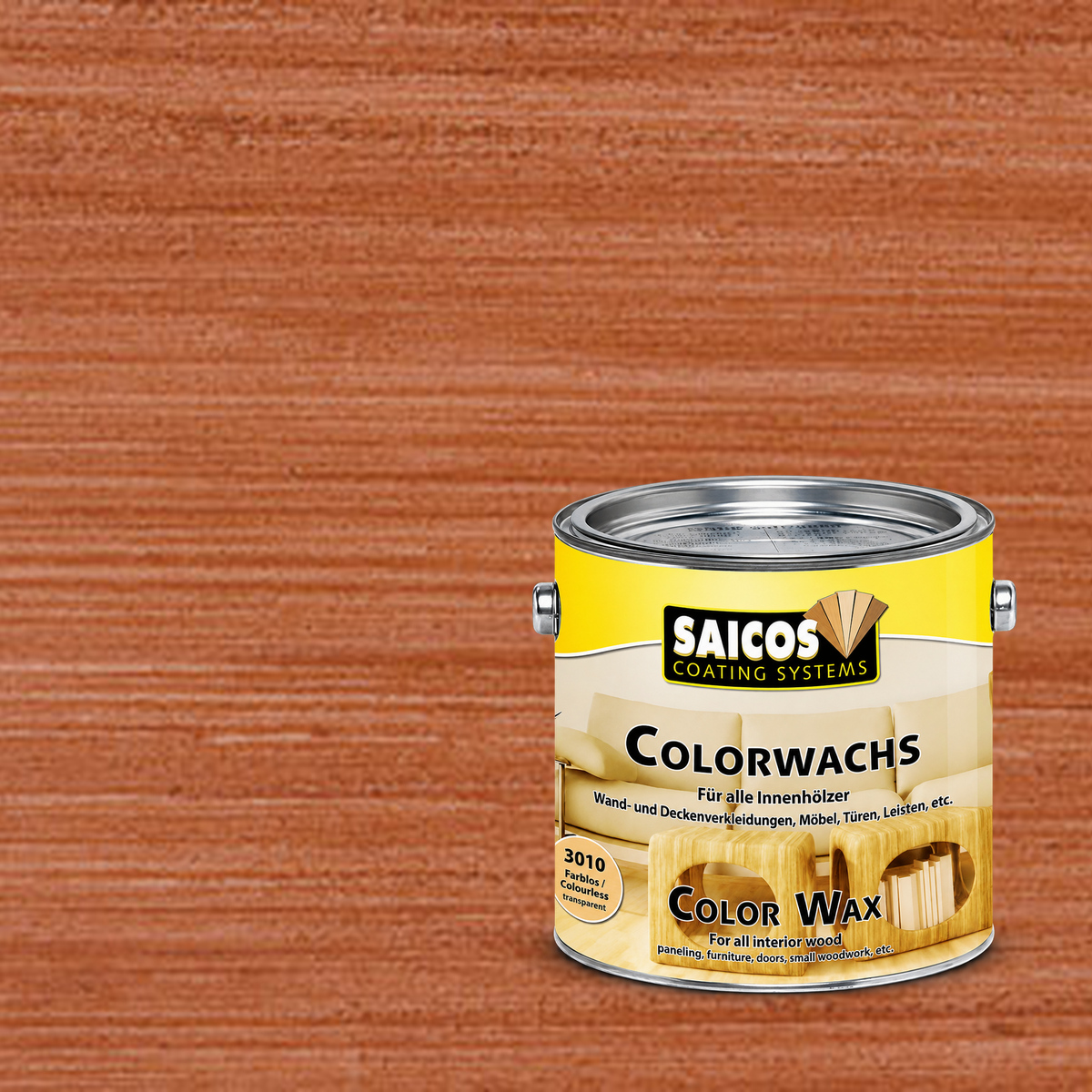 Воск для дерева Saicos Colorwachs Classic цвет 3038 Махагон 2,5 л