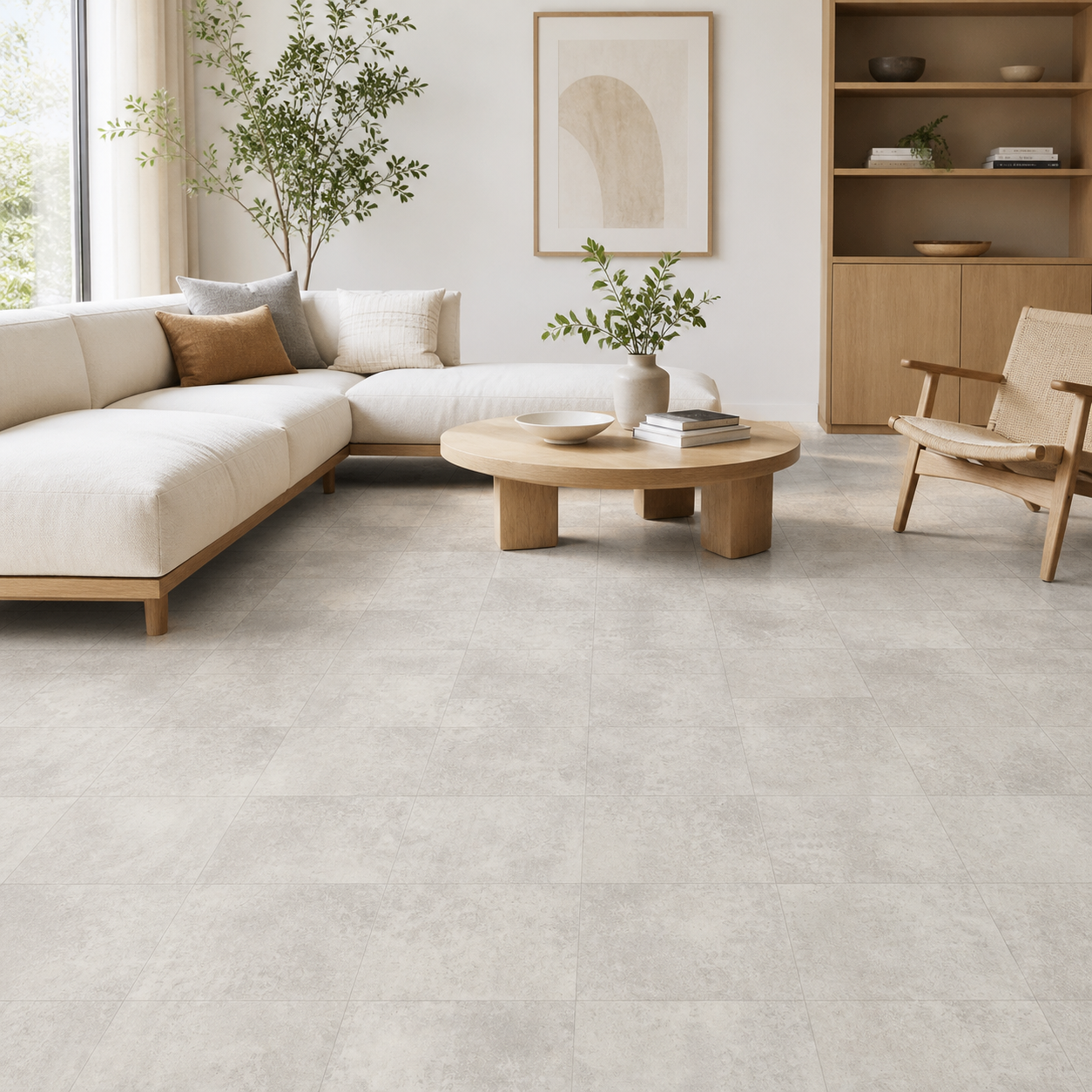 Кварцвиниловая плитка Tarkett Art Vinyl клеевая Glamrock Axel 457,2×457,2×2,7 фото в интерьере