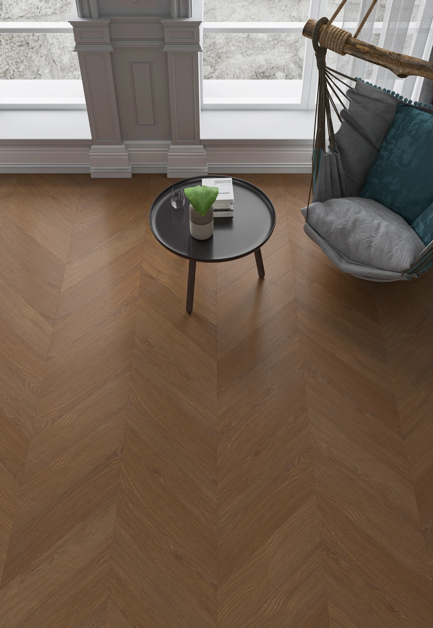 Ламинат My Step Herringbone Chevron Нола MS6312 французская елка 550×112×12 фото в интерьере