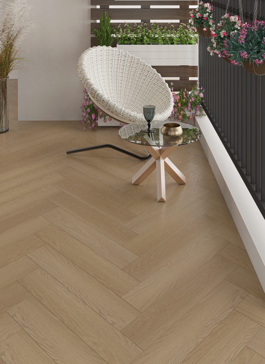 Ламинат My Step Herringbone 8 Ида MS7108 венгерская елка 600×100×8 фото в интерьере