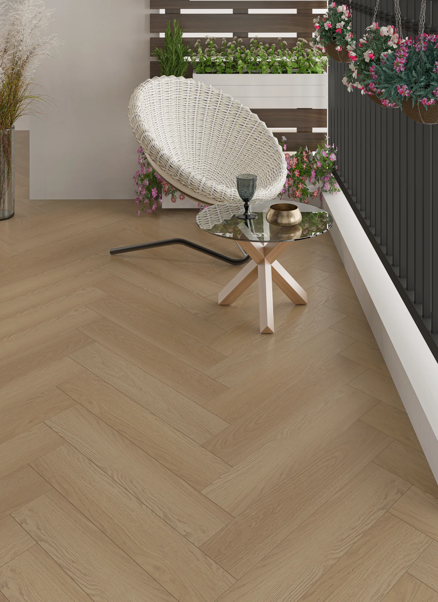 Ламинат My Step Herringbone 8 Ида MS7108 венгерская елка 600×100×8 фото в интерьере