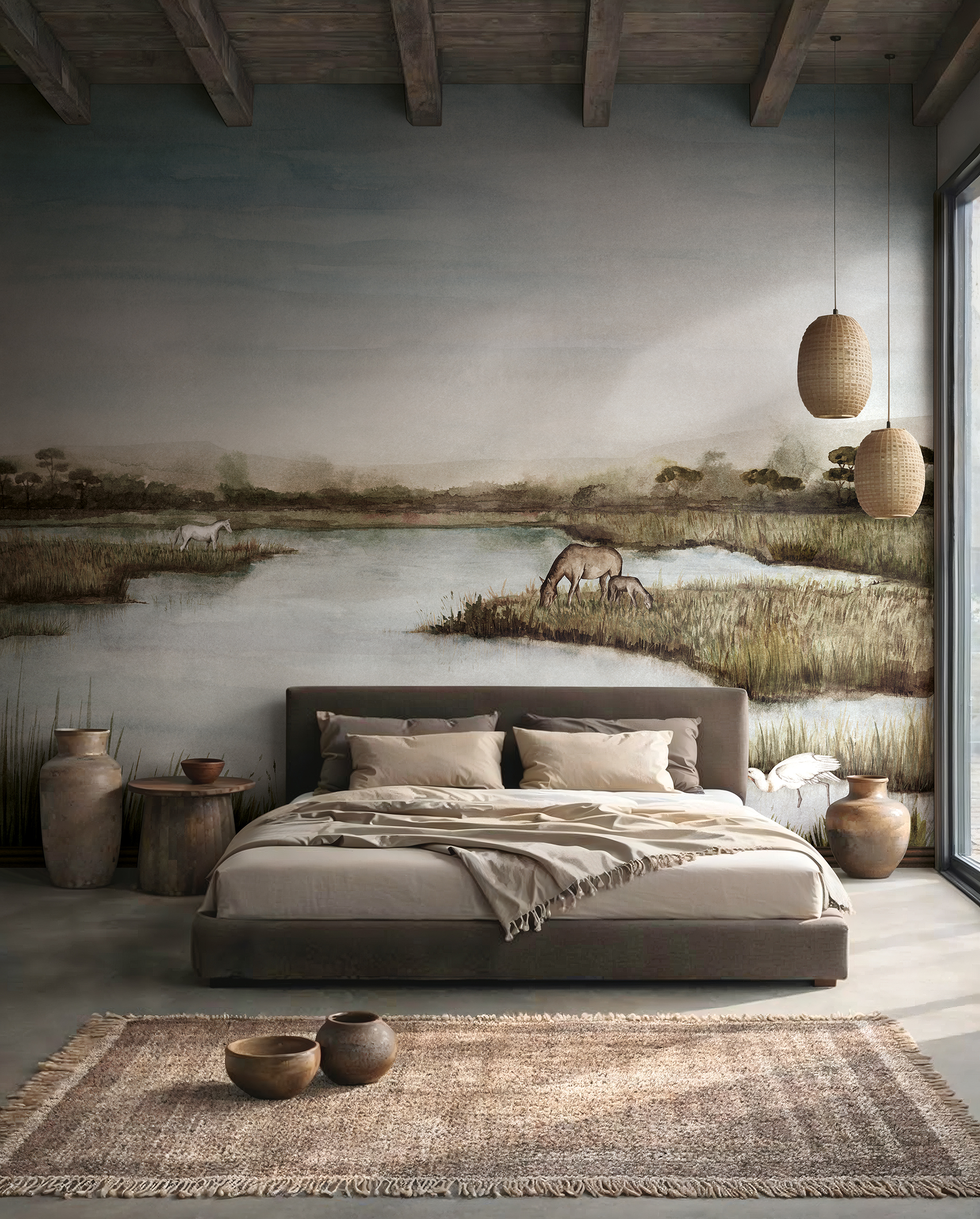 Панно Marburg Камарг Camargue 36934 2,7×3,18 фото в интерьере