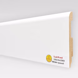 Плинтус МДФ ламинированный TeckWood белый Титан 2000×100×16