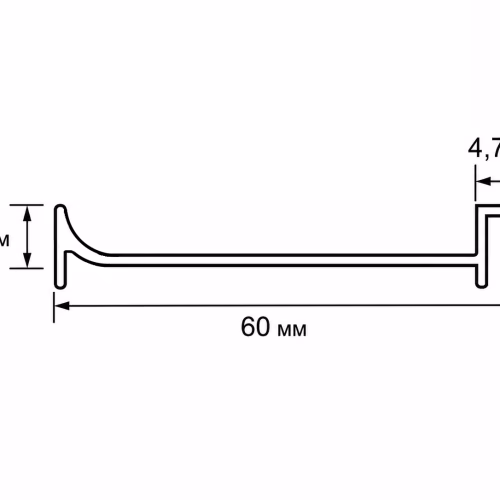 Плинтус алюминиевый Bamstek Черный TJ60 Black 3000×60×6,3