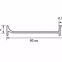 Плинтус алюминиевый Bamstek Бронзовый TJ60 Bronze 3000×60×6,3