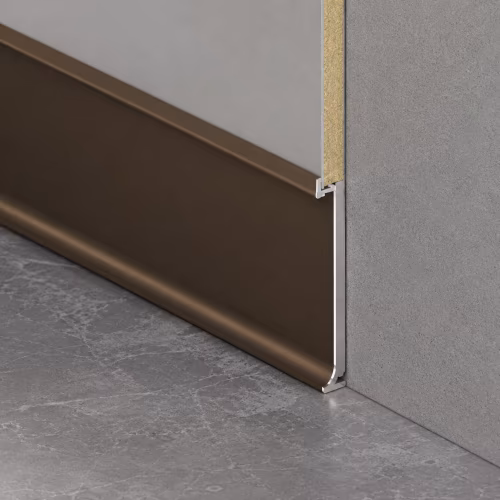 Плинтус алюминиевый Bamstek Бронзовый TJ60 Bronze 3000×60×6,3