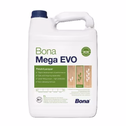 Лак для паркета Bona Mega EVO полиуретановый на водной основе экстраматовый 5 л