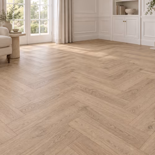 Кварцвиниловый SPC ламинат My Step Стоун Херрингбон Stone Herringbone Дуб Монблан MS8518 венгерская елка 564×141×8