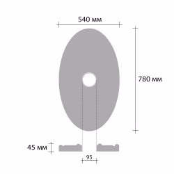 Потолочная розетка под покраску Decomaster DR 19 78×54 см