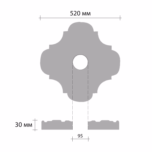 Потолочная розетка под покраску Decomaster DR 303 52 см