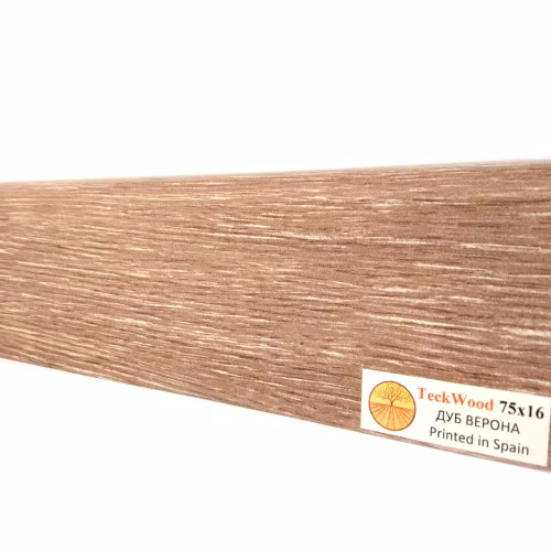 Плинтус МДФ ламинированный TeckWood Дуб Верона 2150×75×16