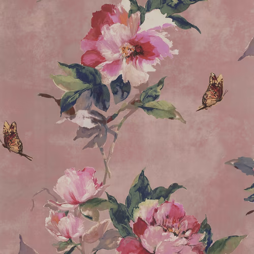 Обои 1838 Wallcoverings Camellia Madama Butterfly Coral 1703-108-03
