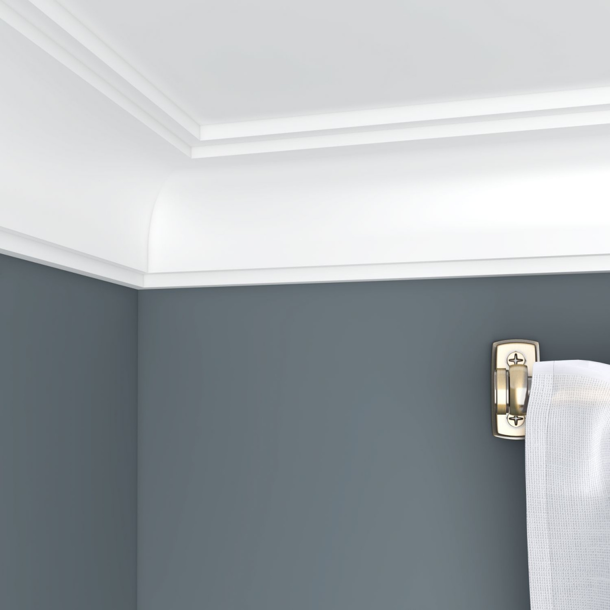 Потолочный плинтус ЛДФ под покраску Ultrawood CR 2390 i 2000×90×90 фото в интерьере