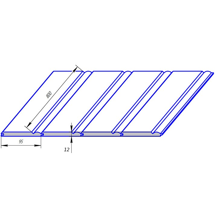 Стеновая панель МДФ под покраску Madest Decor w0180012 95×800×12