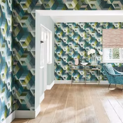 Обои Harlequin Momentum 5 Arccos Emerald/Blush 111970
