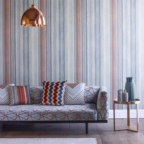 Обои Harlequin Momentum 5 Spectro Stripe Teal/Sedona/Rust 111961