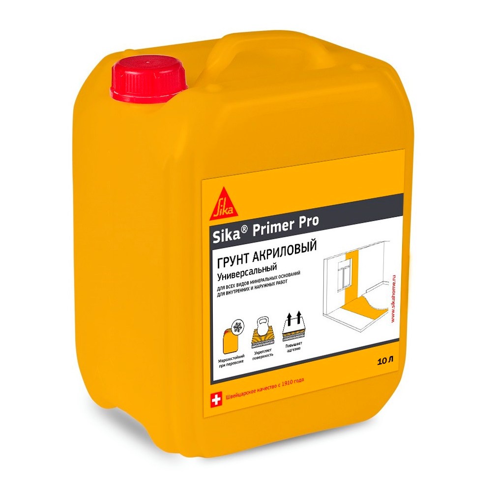 Грунтовка по стяжке Sika Primer Pro 497253 акриловая на водной основе 10 л
