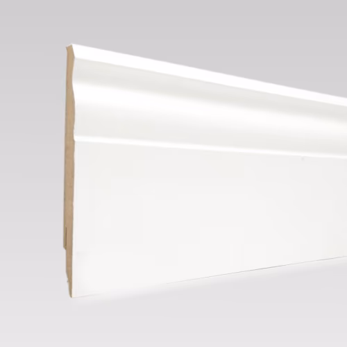 Плинтус МДФ ламинированный TeckWood белый Прайм Ренессанс глянец 2150×100×16