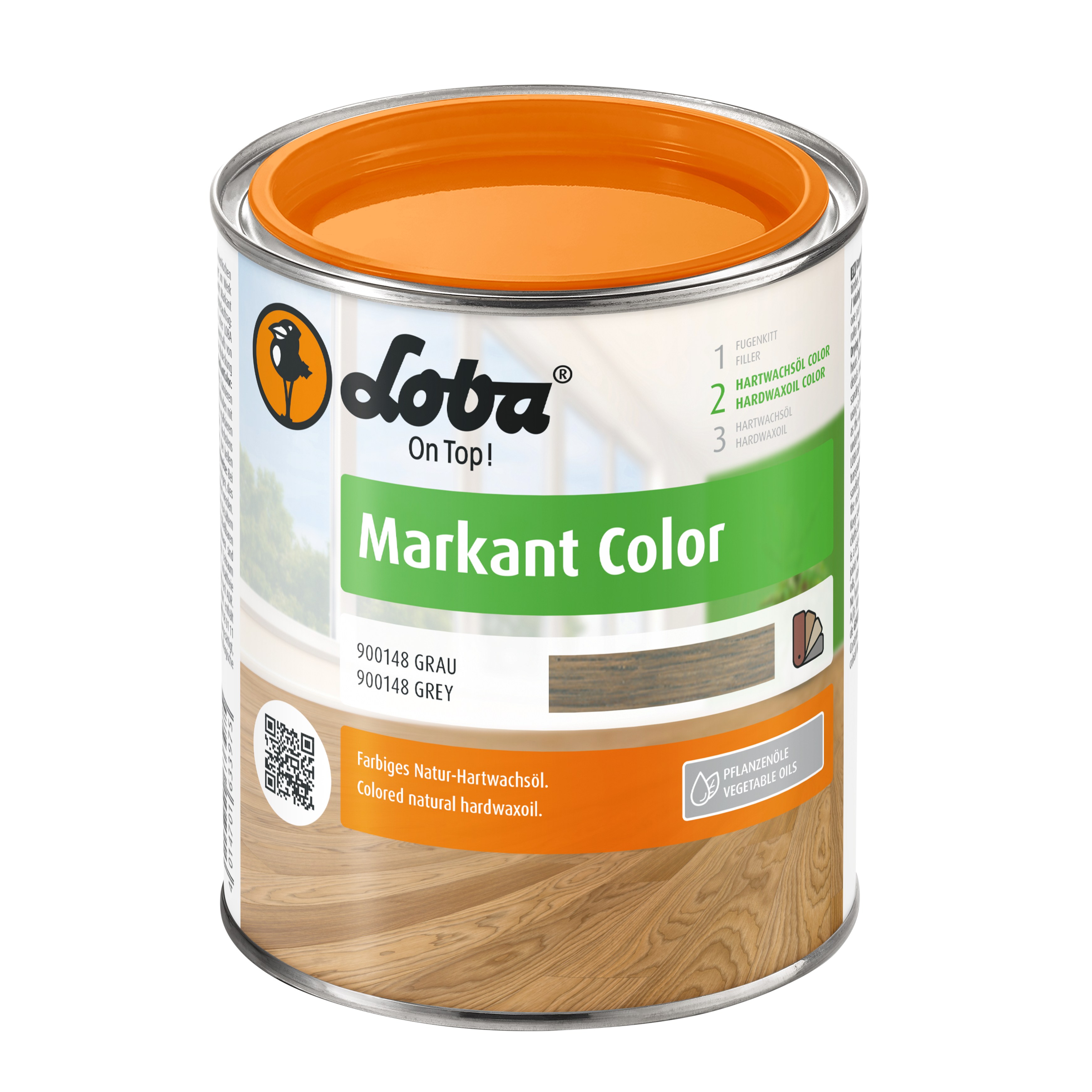 Цветное масло с твердым воском Loba Markant Color грэй 0,75 л