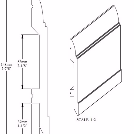 Плинтус под покраску Orac Decor Axxent SX104 2000×148×17