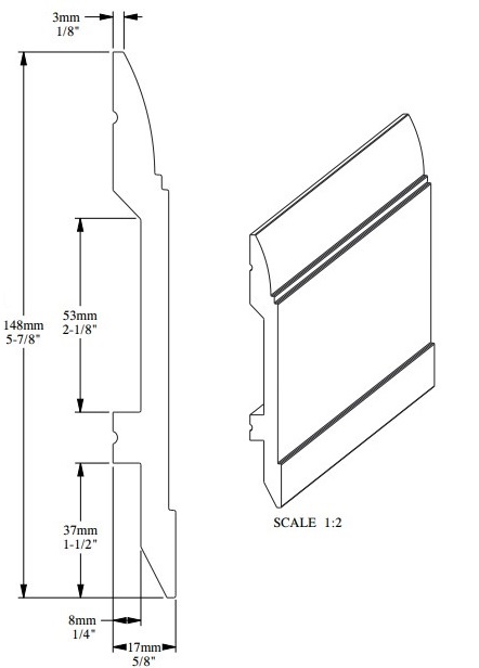 Плинтус под покраску Orac Decor Orac Axxent SX104 2000×148×17