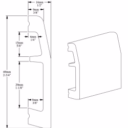 Плинтус под покраску Orac Decor Axxent SX125 2000×69×14