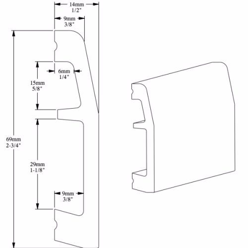 Плинтус под покраску Orac Decor Axxent SX125 2000×69×14
