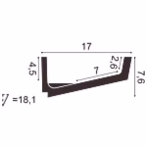 Потолочный плинтус под покраску Orac Decor Modern Flat C352 с подсветкой 2000×171×76