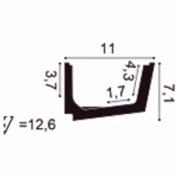 Потолочный плинтус под покраску Orac Decor Modern Straight C357 с подсветкой 2000×110×71