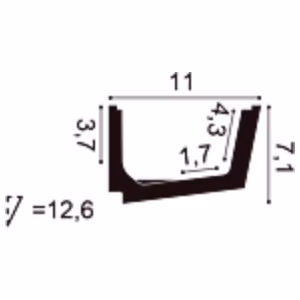 Потолочный плинтус под покраску Orac Decor Modern Straight C357 с подсветкой 2000×110×71