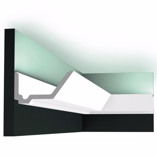 Потолочный плинтус под покраску Orac Decor Modern Rail C358 с подсветкой 2000×140×73