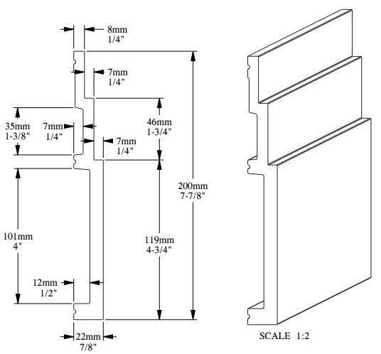 Плинтус под покраску Orac Decor Modern High Line SX181 2000×200×22