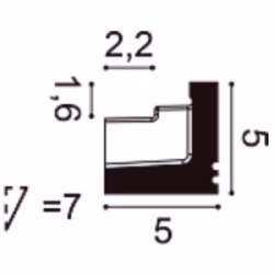 Потолочный плинтус под покраску Orac Decor Modern Stripe C361 с подсветкой 2000×50×50