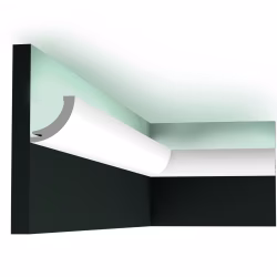 Потолочный плинтус под покраску Orac Decor Modern Curve C362 с подсветкой 2000×50×50