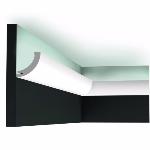 Потолочный плинтус под покраску Orac Decor Modern Curve C362 с подсветкой 2000×50×50