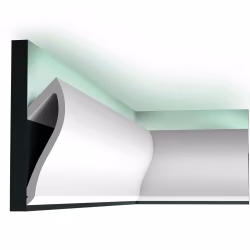 Потолочный плинтус под покраску Orac Decor Modern Shade C371 с подсветкой 2000×58×185