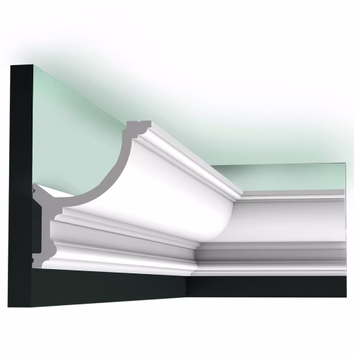 Потолочный плинтус под покраску Orac Decor Luxxus C901 с подсветкой 2000×124×148
