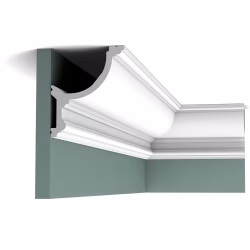 Потолочный плинтус под покраску Orac Decor Luxxus C901 с подсветкой 2000×124×148