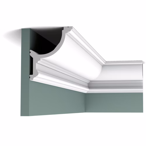 Потолочный плинтус под покраску Orac Decor Luxxus C901 с подсветкой 2000×124×148
