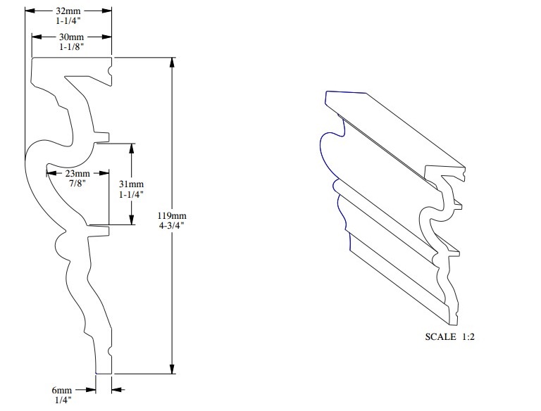 Молдинг под покраску Orac Decor Axxent Heritage DX170 2300×119×32