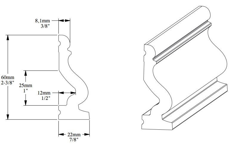 Молдинг под покраску Orac Decor Select DX174 2300×60×22
