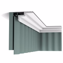 Потолочный плинтус под покраску Orac Decor Select C390 с подсветкой 2000×100×60
