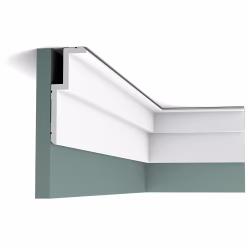 Потолочный плинтус под покраску Orac Decor Modern Steps C391 с подсветкой 2000×160×60