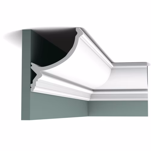 Потолочный плинтус под покраску Orac Decor New Classic C900 с подсветкой 2000×146×171