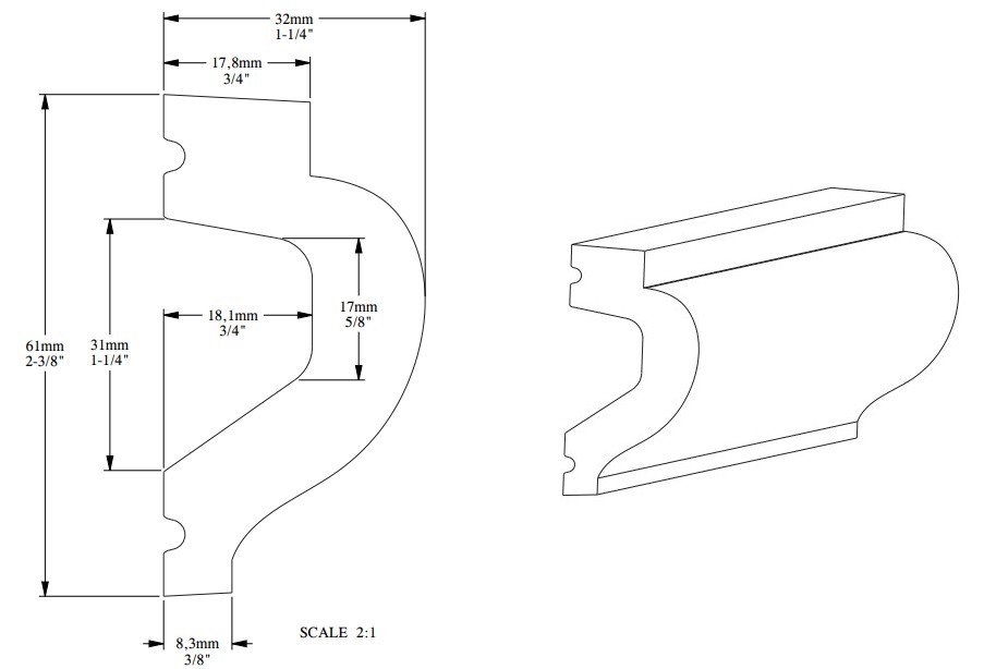 Молдинг под покраску Orac Decor Orac Luxxus P3020 2000×61×32